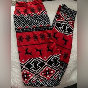 Festive Red and Black Leggings